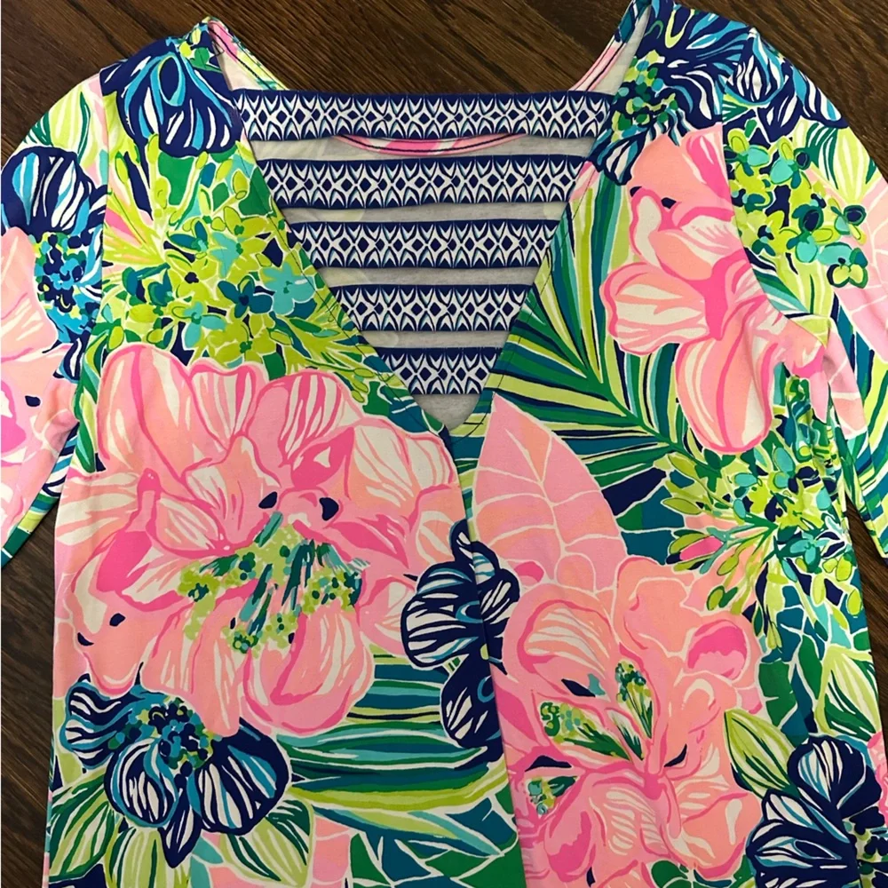 Lilly Pulitzer Blue and Pink Floral Mini Dress - Picture 5 of 6
